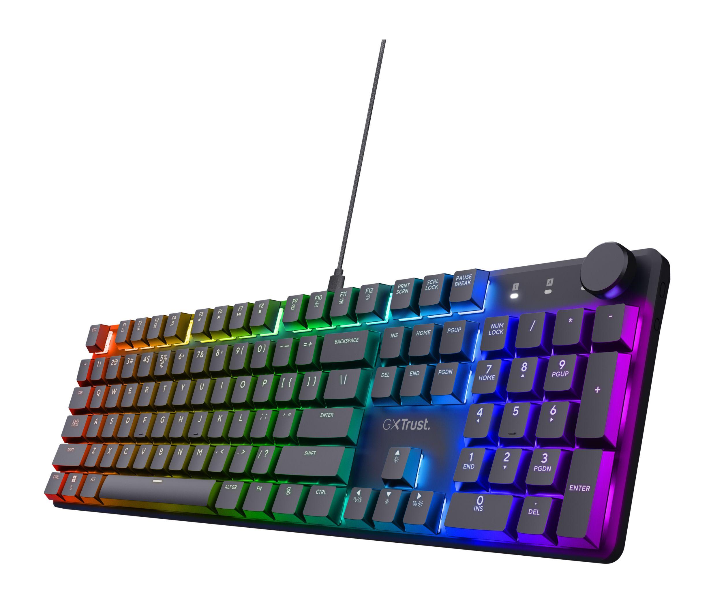 Teclado TRUST GXT 866 Torix (Estados Unidos - Huano White lineares - Tamanho completo - Preto), miniatura 3