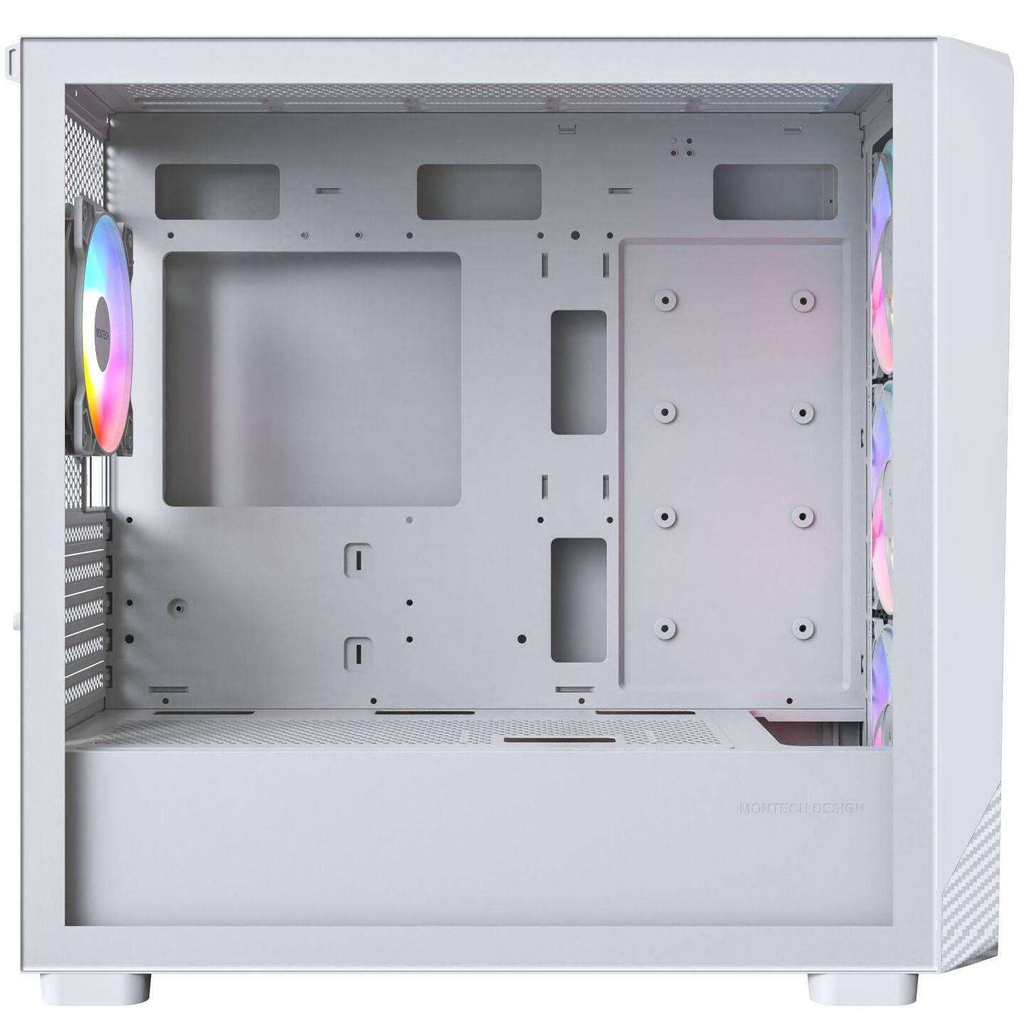 Caixa Micro-ATX MONTECH X5M ARGB (Micro ATX, Mini-ITX - Micro Tower - ARGB multicolor - Branco) — miniatura 3