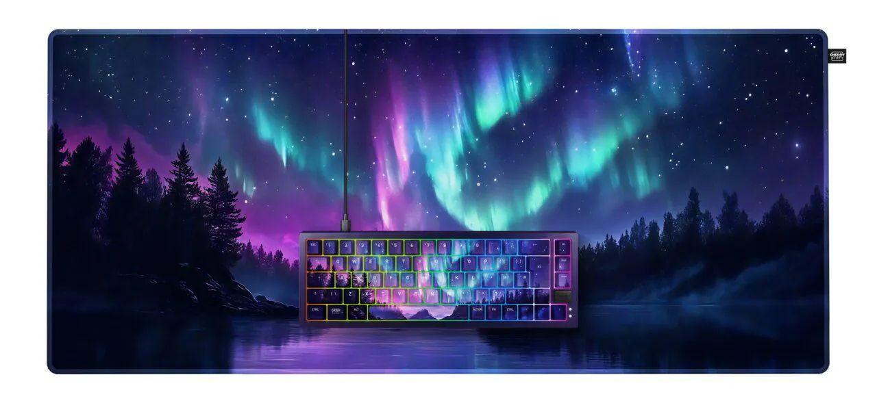 Conjunto Gaming de Teclado e Tapete de Rato CHERRY XTRFY Northern Light Bundle (Alemão - Cherry MX Northern light - 65% - Multicor)