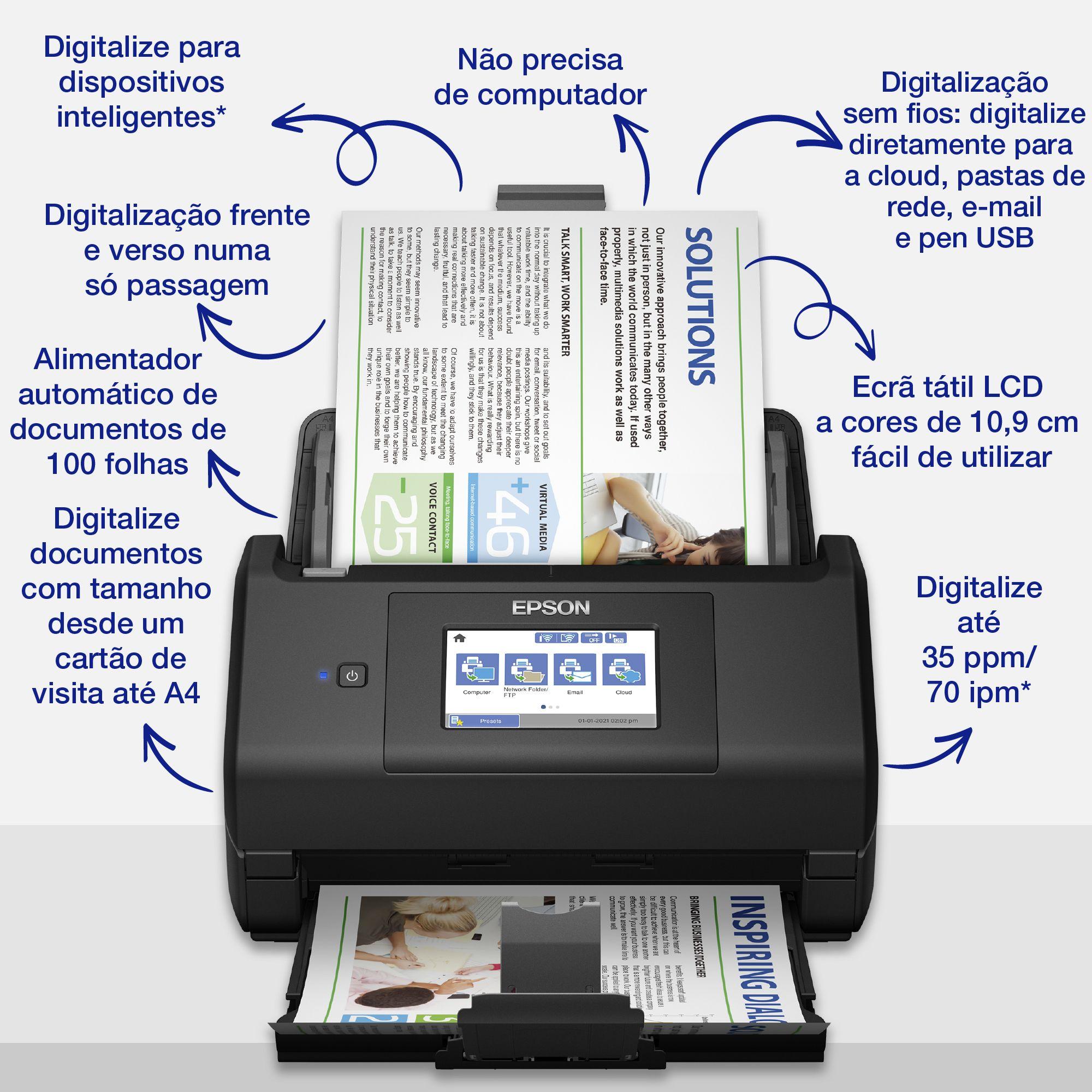Digitalizador EPSON WorkForce ES-580W (Preto) — miniatura 2
