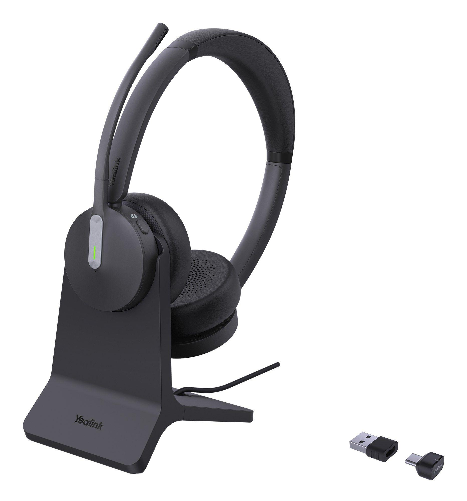 Headset YEALINK BH70 Dual with Stand Teams USB-C/A (Binaural - Sem fios - Supra-aural - Preto)