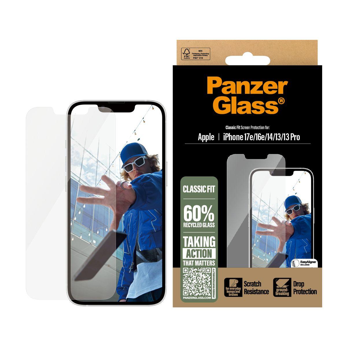 Película de Vidro Temperado PANZERGLASS Classic Fit (Apple - Transparente) — miniatura 2