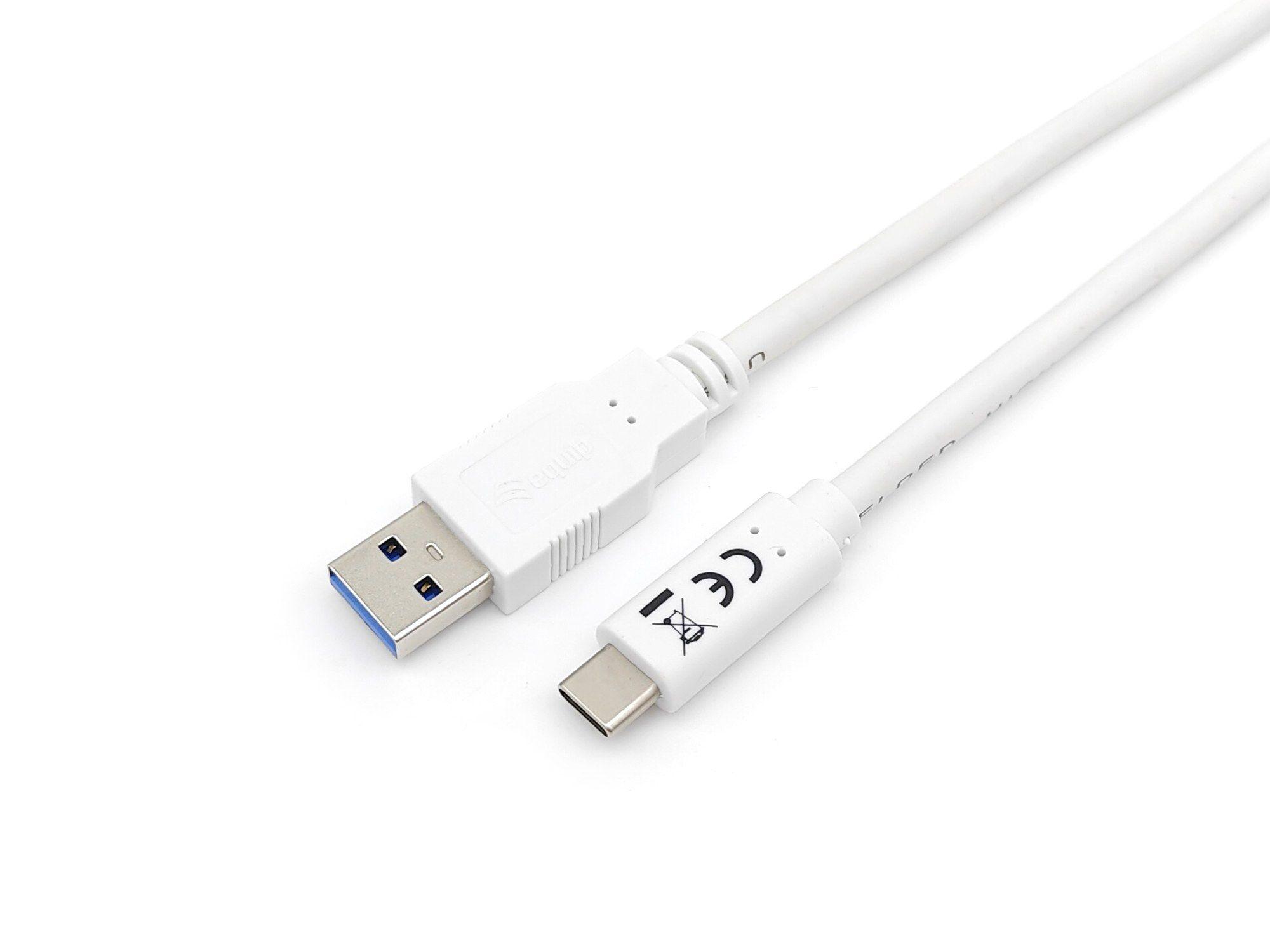 Cabo USB-C para USB-A EQUIP 128363 (1 m - USB C - USB A - Branco)