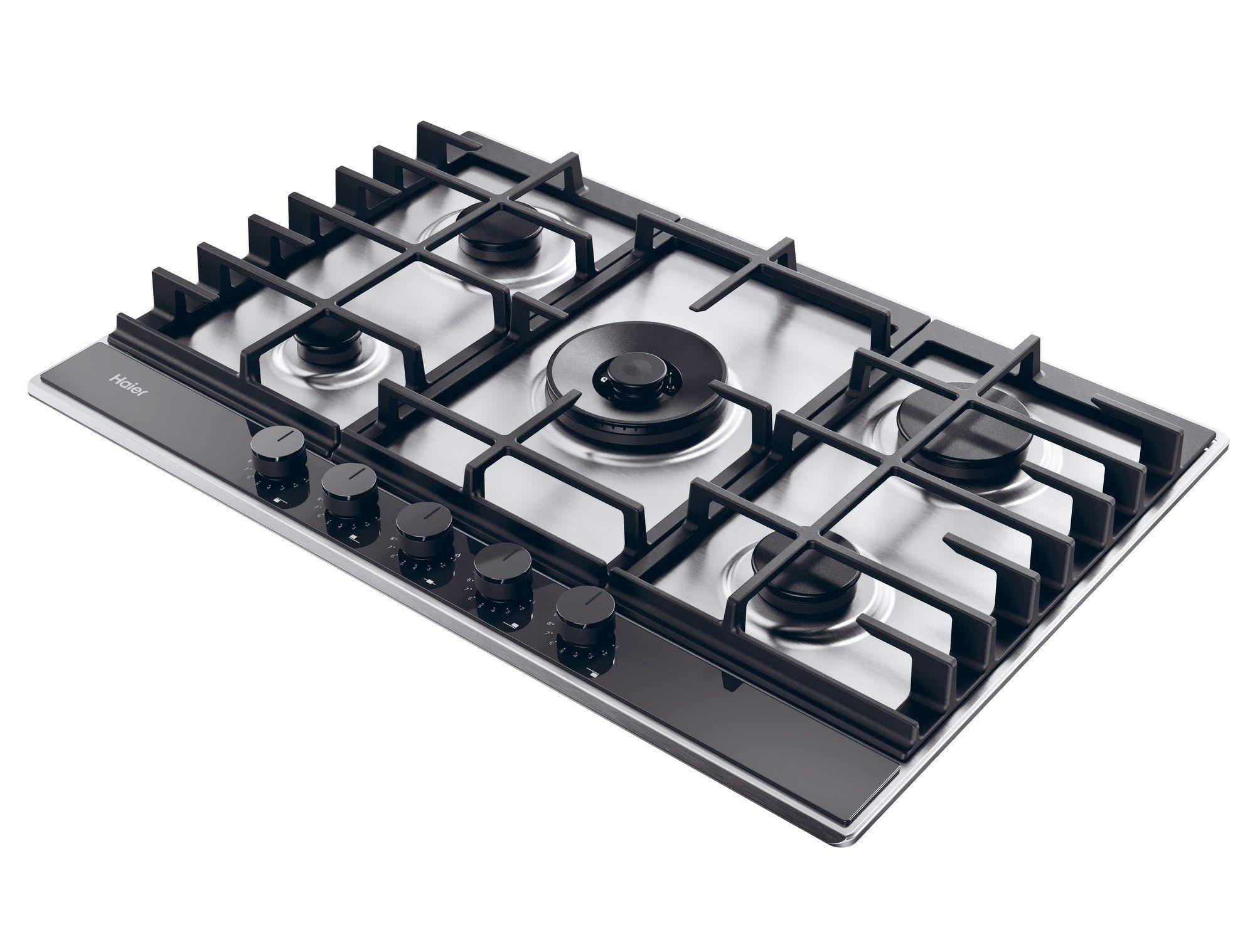 Placa a Gás de Encastre HAIER HAHG7W5TX (5 zonas - Aço inoxidável - Rotativo - Inox), miniatura 2