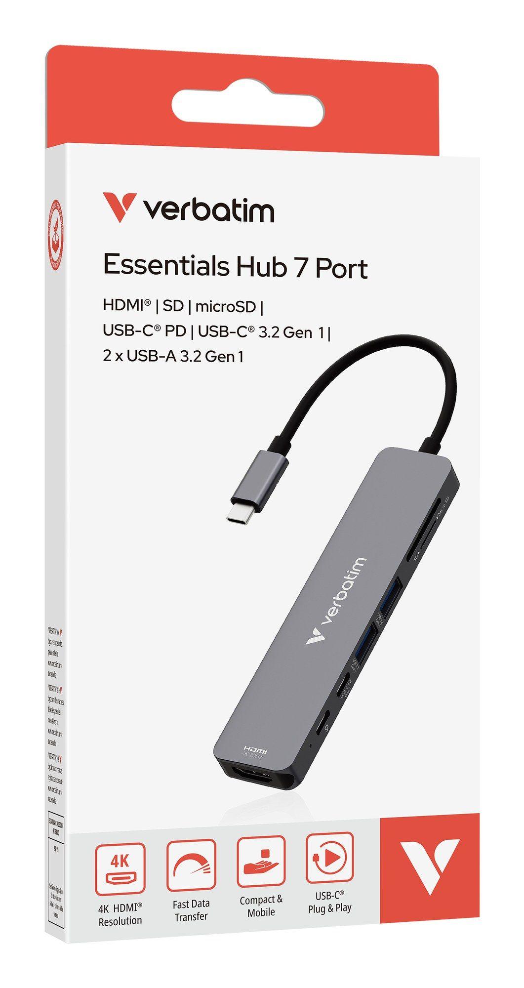 Dock/Hub USB-C VERBATIM 32158 (0,15 m - Cinzento) — miniatura 3