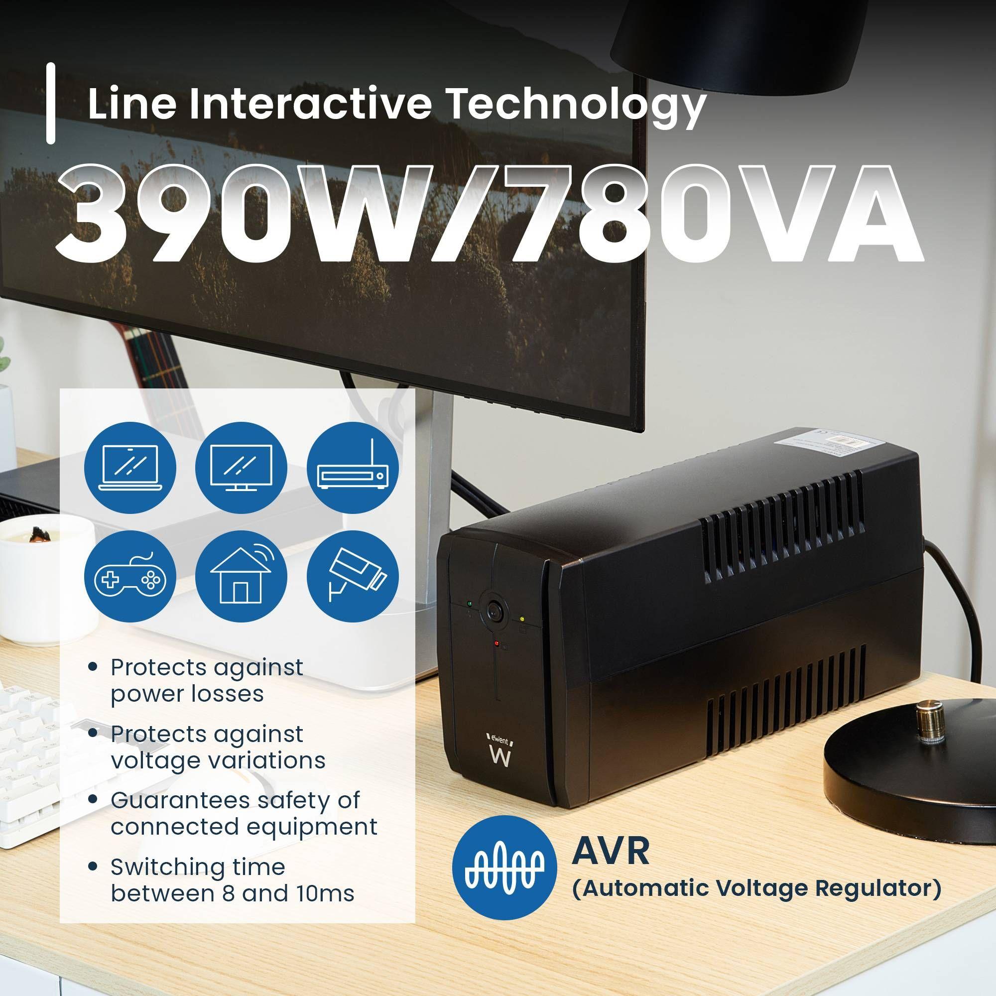 UPS Line-Interactive EWENT EW3995 (Tipo F - Preto), miniatura 4