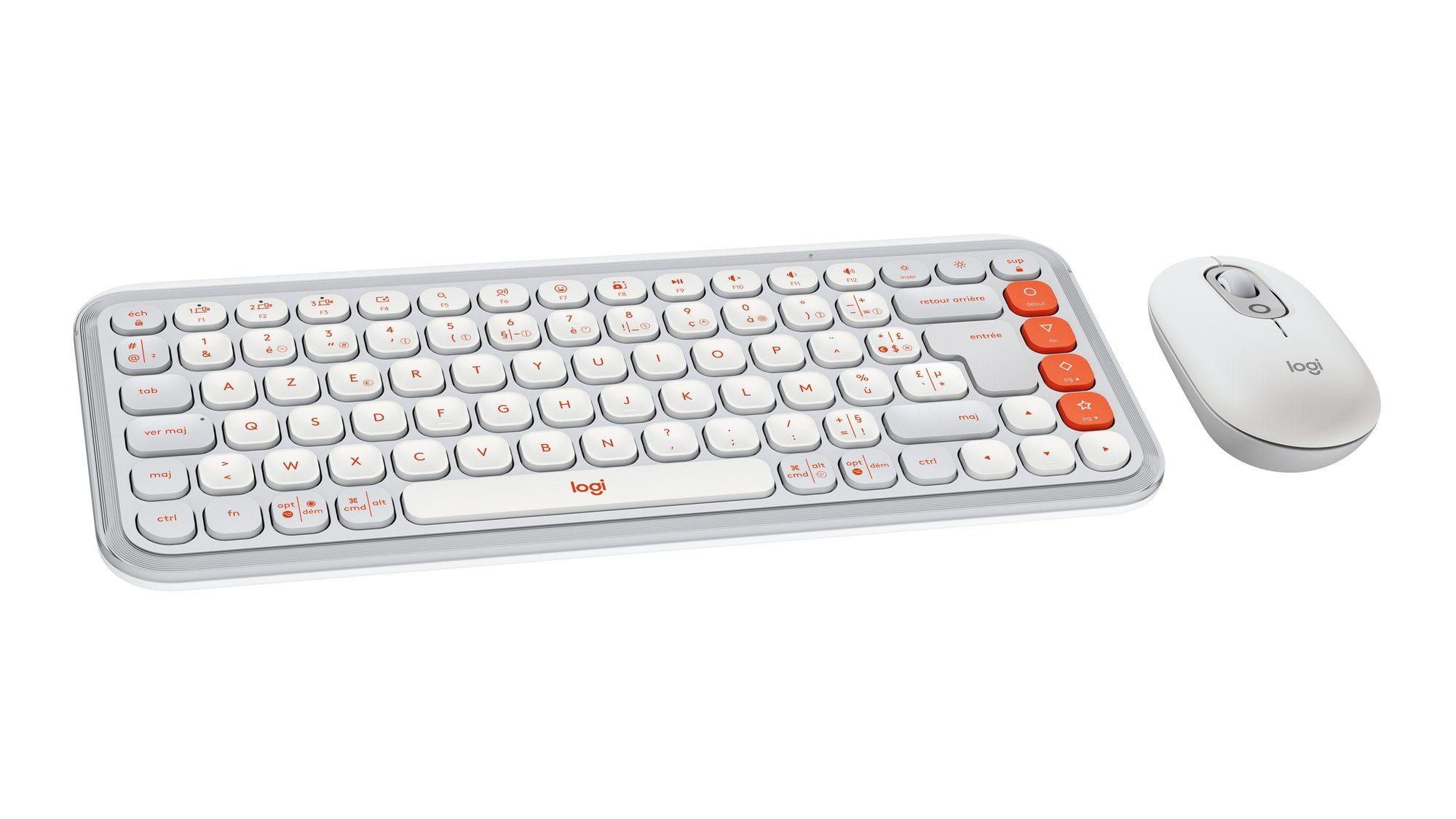 Conjunto de Teclado e Rato LOGITECH POP Icon Combo (Francês - Teclas de tesoura - Mini - Branco), miniatura 3