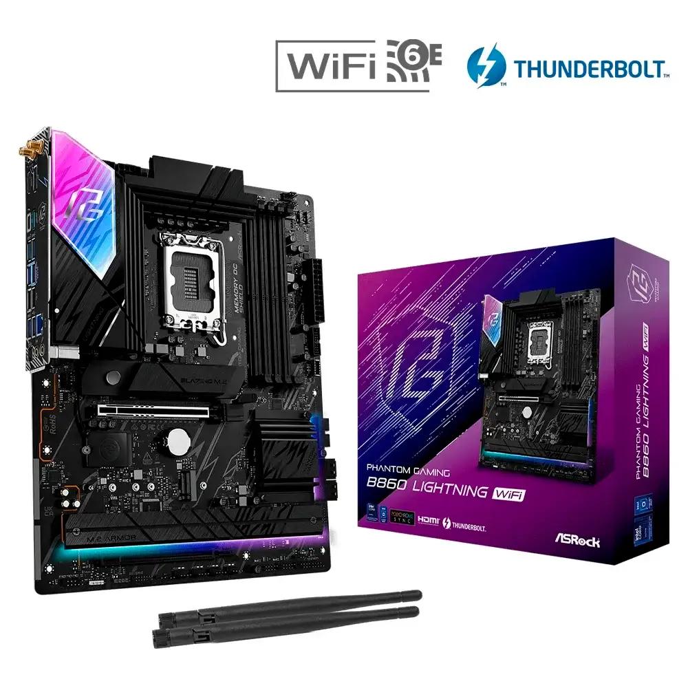 Motherboard ASROCK Phantom Gaming B860 Lightning WiFi (LGA 1851 (Socket V1) - Intel Core Ultra - ATX - Preto) — miniatura 2