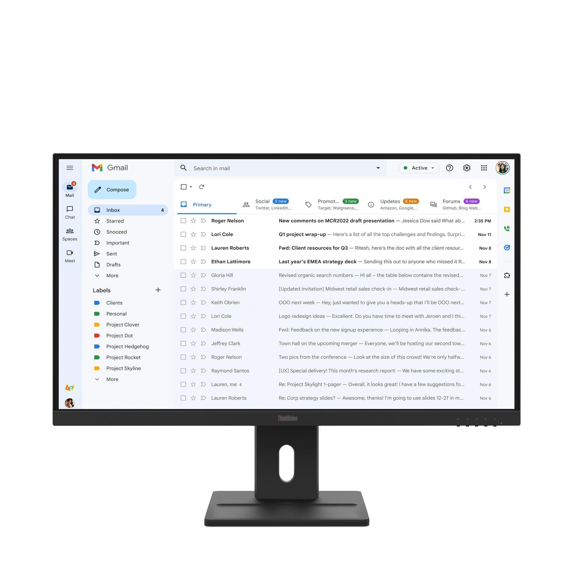 Monitor LENOVO ThinkVision E27-40 64BCMAT4EU (27" - IPS - 100 Hz - Preto) — miniatura 2