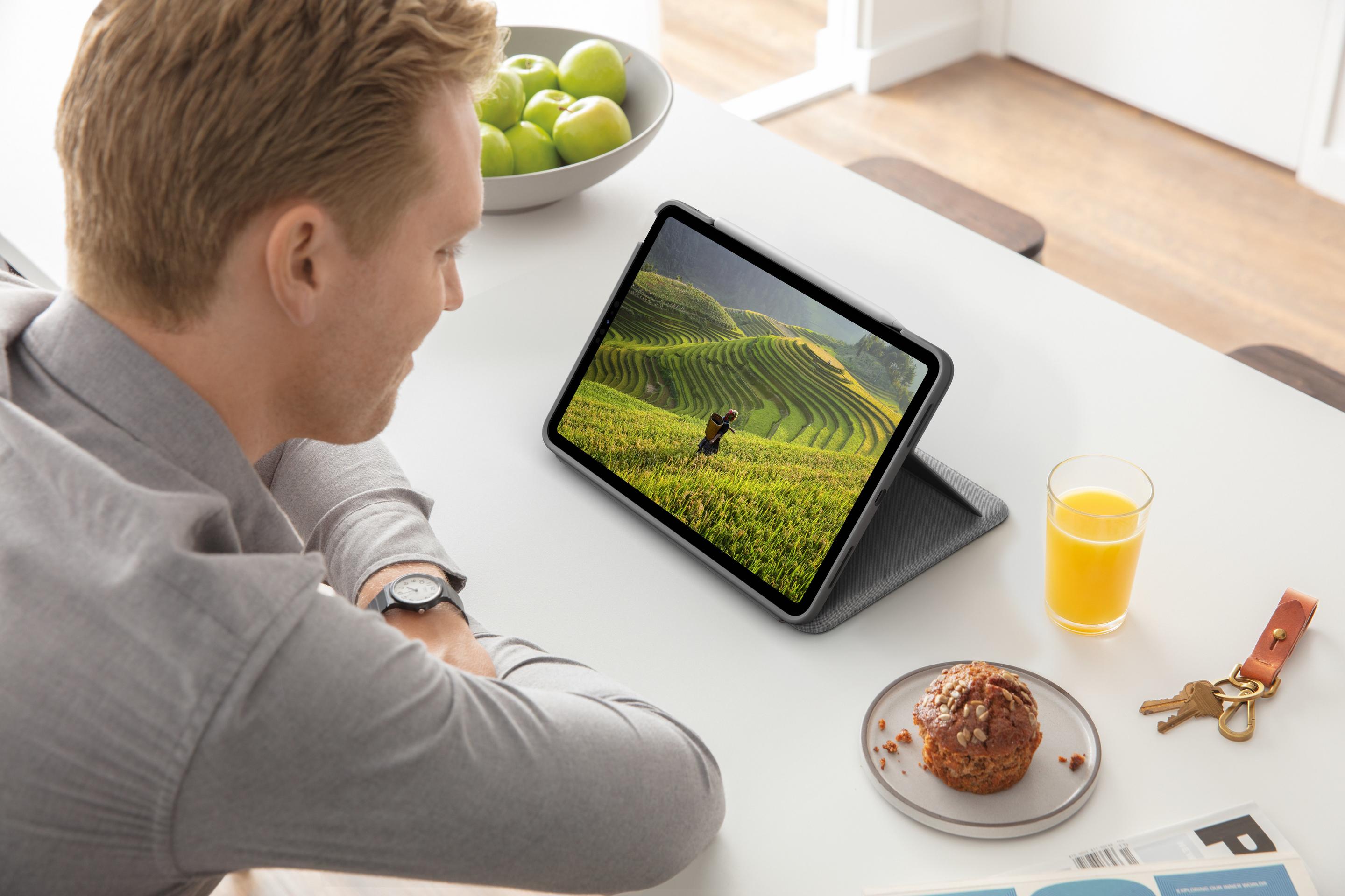 Teclado LOGITECH Folio Touch (Alemão - Smart Connector - Sem fios - Cinzento), miniatura 13