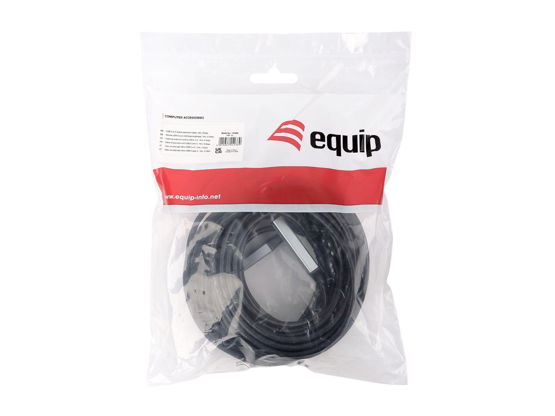 Cabo de Extensão USB-C EQUIP 133358 (15 m - USB C - Preto) — miniatura 3