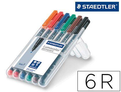 Conjunto de Marcadores Permanentes STAEDTLER Lumocolor 318 WP6 (6 cores)