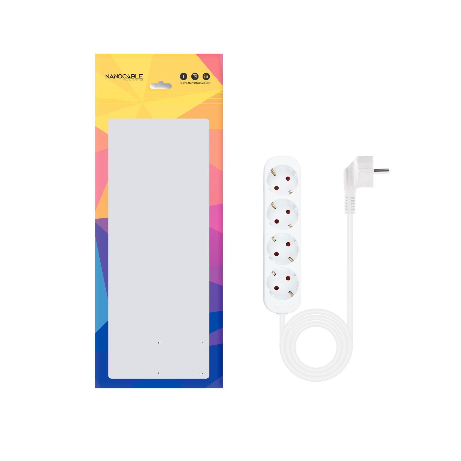 Bloco de Tomadas NANOCABLE 10.37.0004-NS (Tipo F - Branco) — miniatura 3