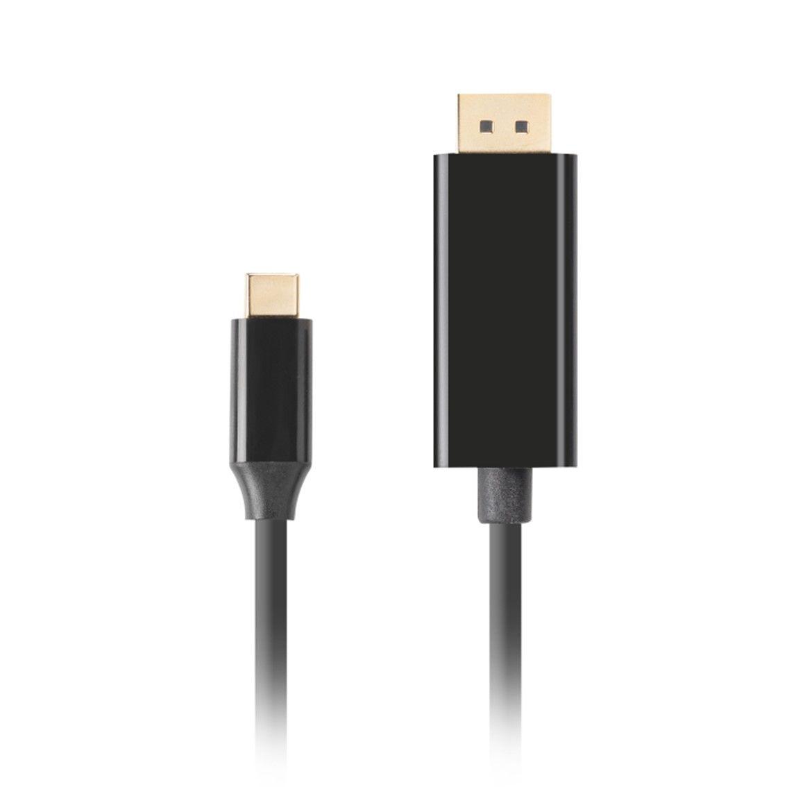 Cabo USB-C para DisplayPort LANBERG CA-CMDP-10CU-0010-BK (1 m - DisplayPort macho - USB Type-C macho - Preto)