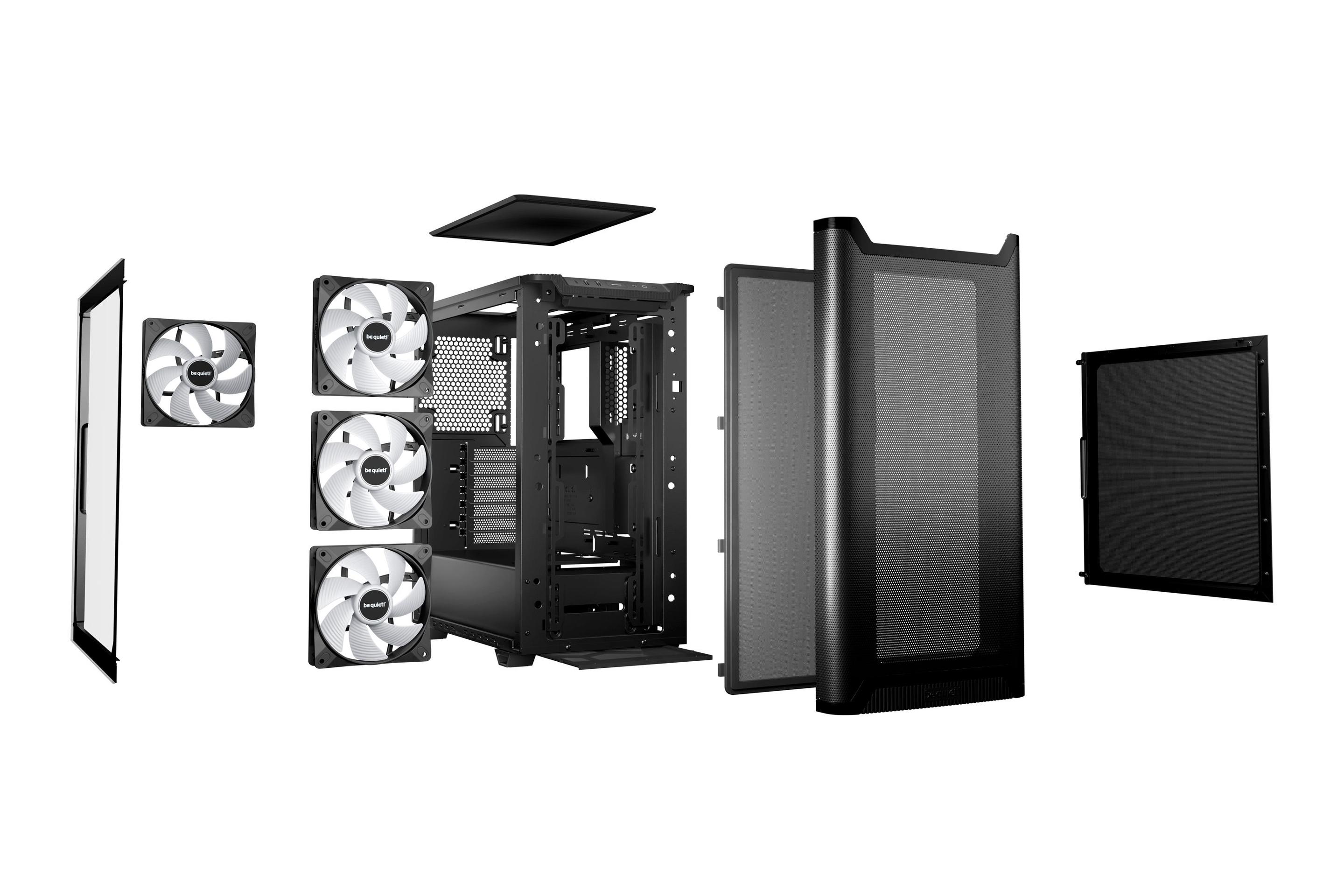 Caixa PC BE QUIET! Pure Base 501 LX ARGB (ATX, micro ATX, Mini-ATX - ATX, PS2 - Midi Tower - Preto) — miniatura 3
