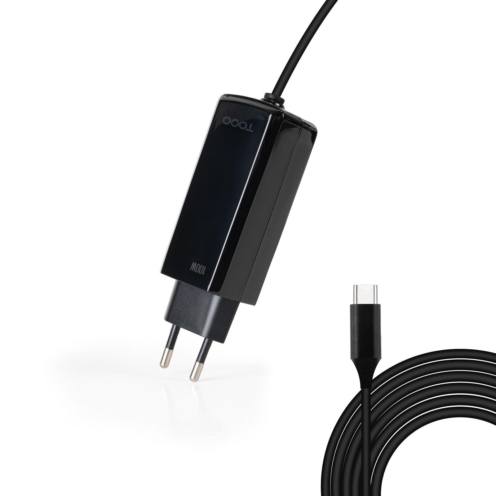 Carregador de Portátil TOOQ TQLC-USBCGAN100PD-C (100 W - 1.8 A - 5 A - Preto)