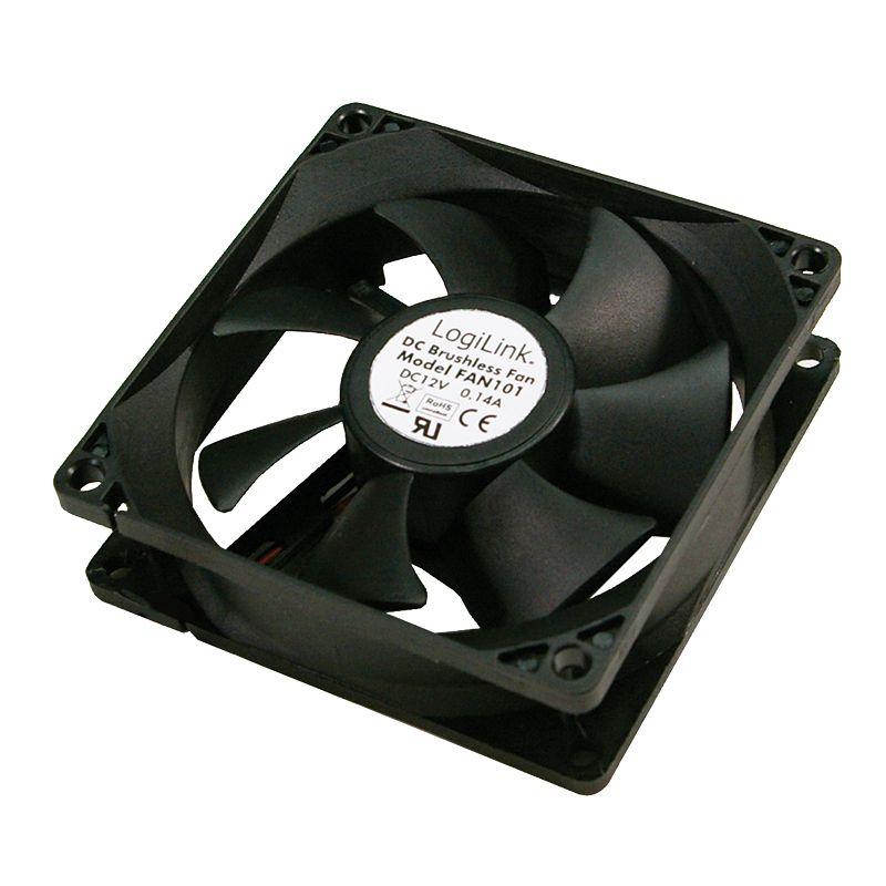 Ventoinha para Caixa PC LOGILINK FAN101 (Plástico - 1,2 W - Preto)