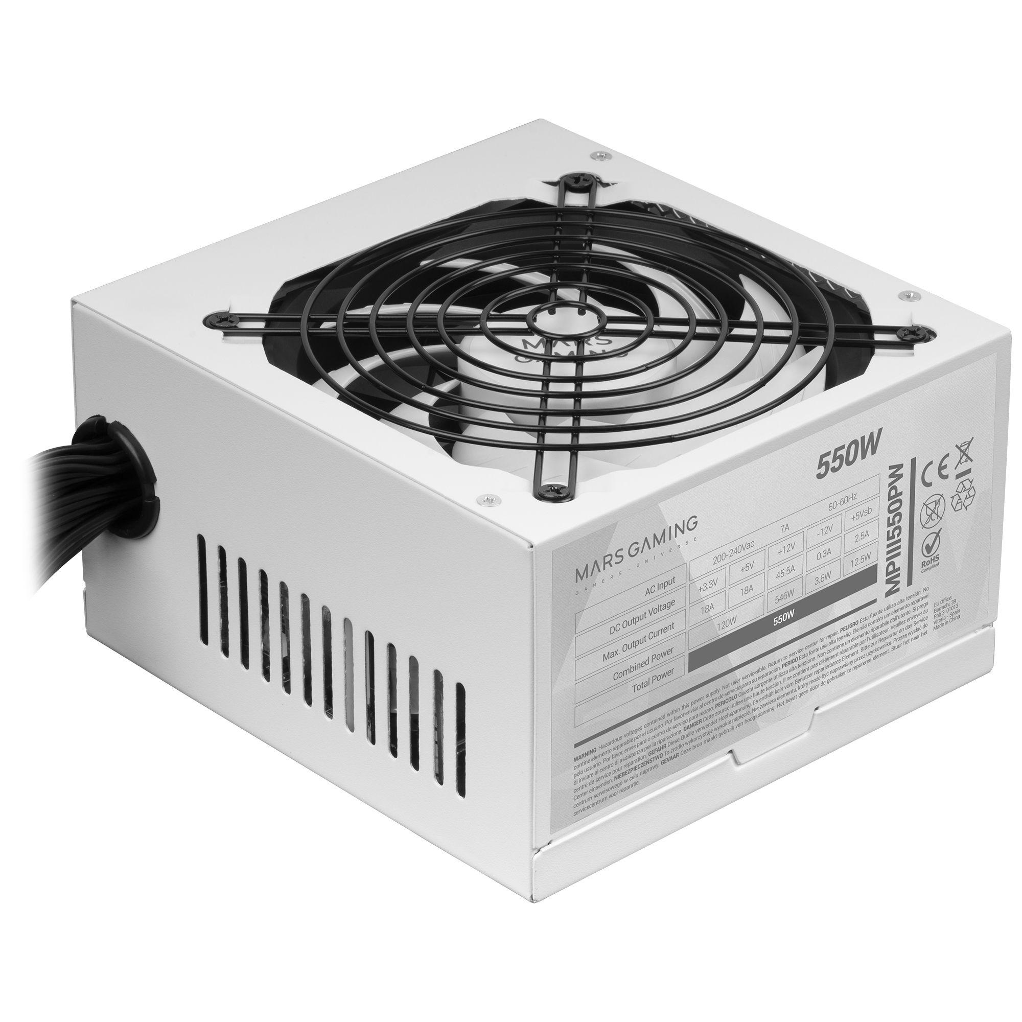 Fonte de Alimentação MARS GAMING MPIII550P (ATX - 550 W - Não modular - Branco), miniatura 3
