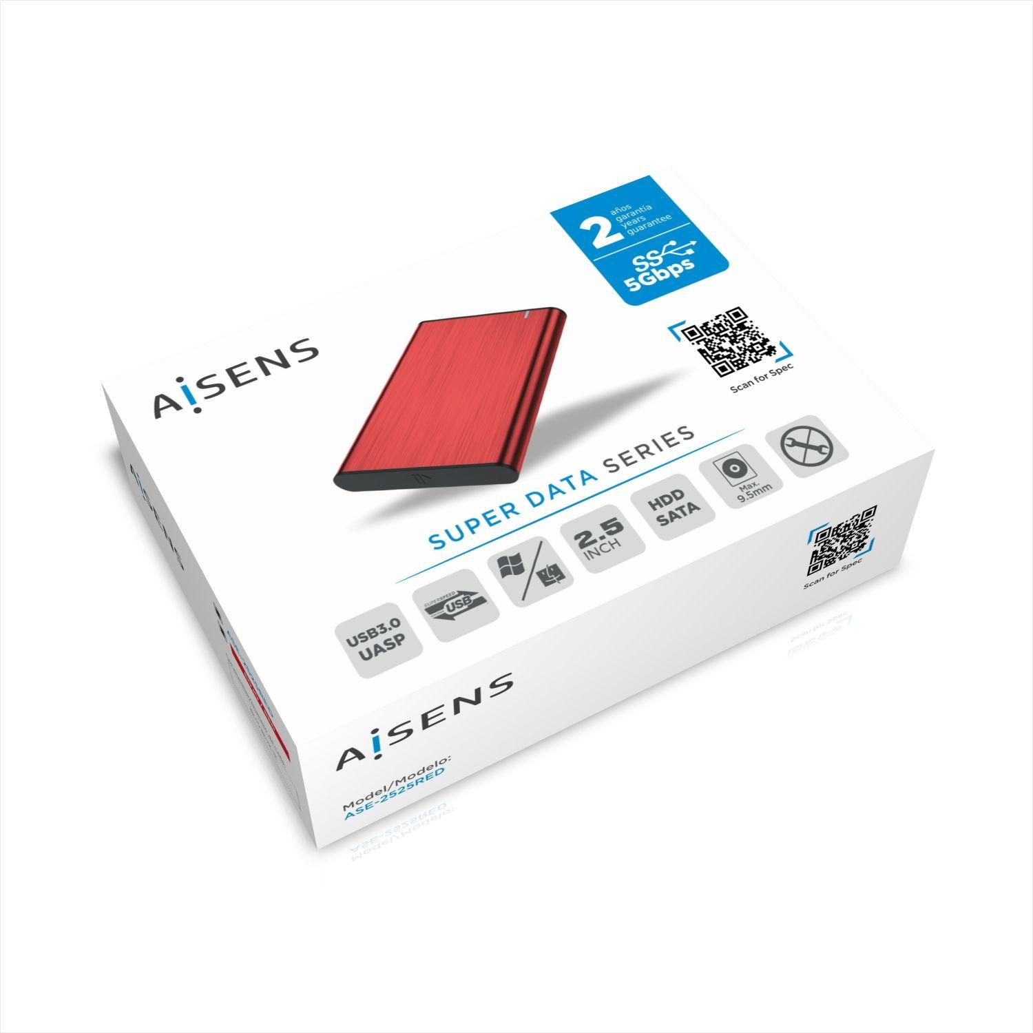 Caixa Externa AISENS ASE-2525RED (2,5" - 4200 RPM / 5400 RPM / 7200 RPM - Vermelho), miniatura 5
