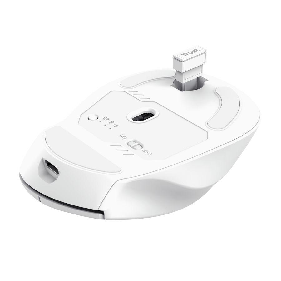 Rato TRUST Niven (Mão direita - 3200 DPI - RF Wireless+Bluetooth - Branco) — miniatura 7