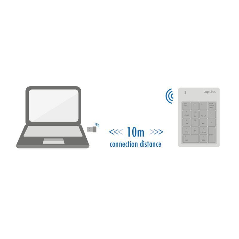 Teclado LOGILINK ID0120 (Interruptor de membrana - RF Wireless - Computador portátil - Preto) — miniatura 5