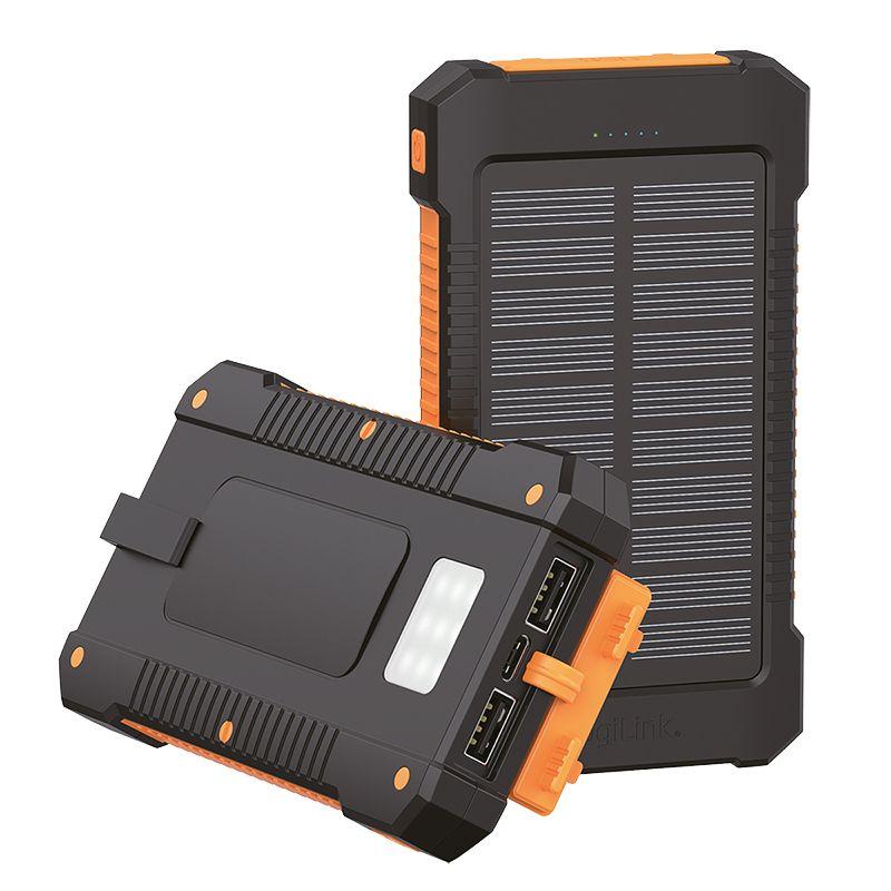 Powerbank Solar LOGILINK PA0321 (6000 mAh - 10 W - USB Type-C - Preto), miniatura 2