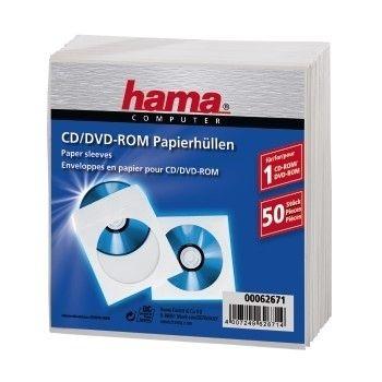 Envelopes de Papel para CD HAMA 62671 (Branco)