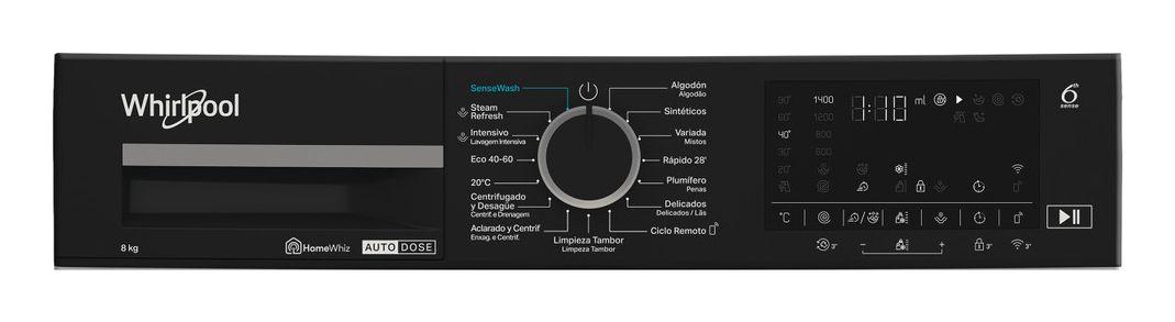 Máquina de Lavar Roupa Independente WHIRLPOOL WPM87WADSSPT (1400 RPM - B - 47 l - Preto/Branco), miniatura 7