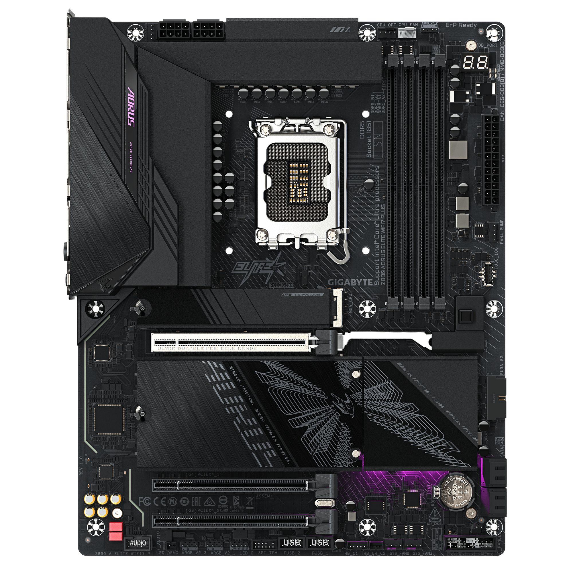 Motherboard GIGABYTE Z890 AORUS ELITE WIFI7 PLUS (LGA 1851 - Intel Core Ultra Série 2 - ATX - Preto), miniatura 2