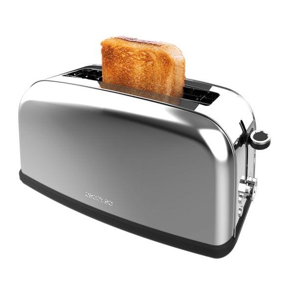 Torradeira CECOTEC Toastin' Time 850 Inox Long Lite (850 W - 2 fatias - Ranhura longa - Inox)
