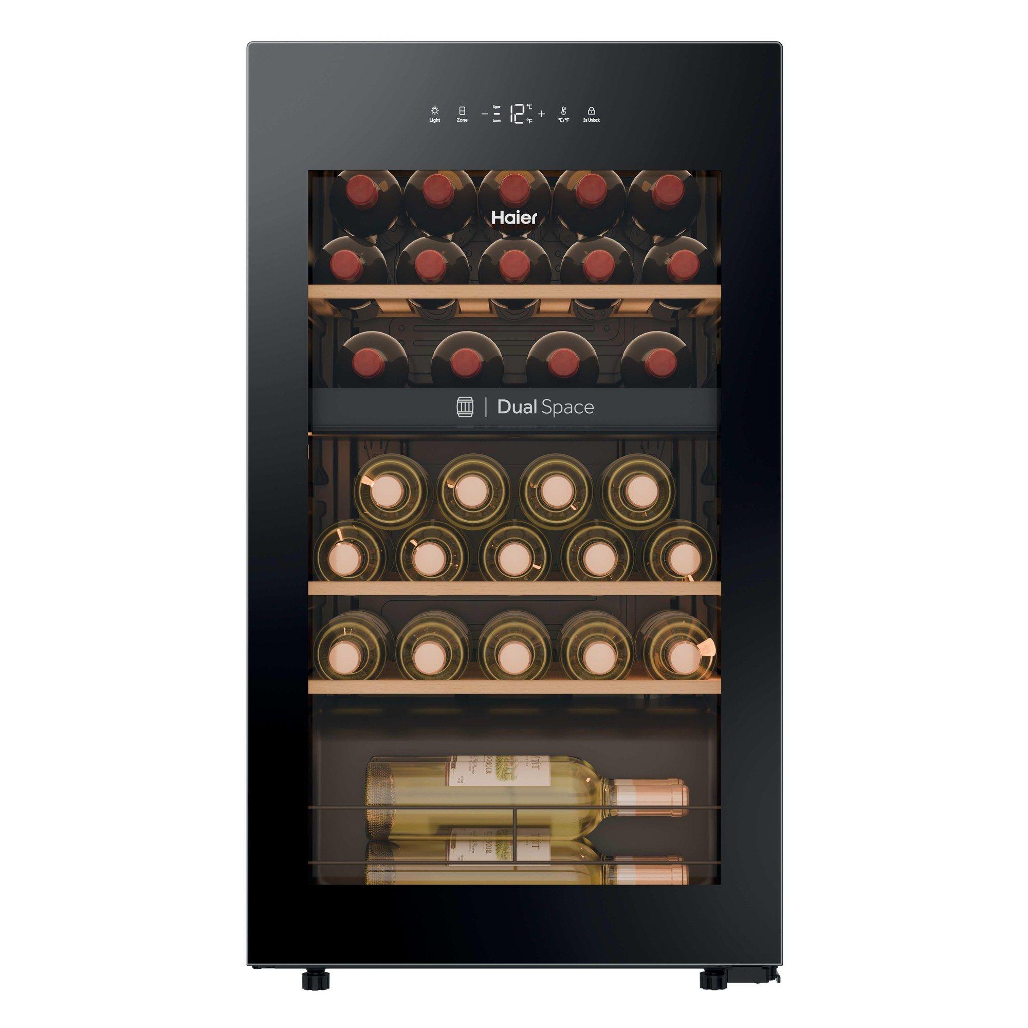 Cave de Vinhos Independente HAIER Wine Bank 50 Series 5 HWS32GDG (32 garrafas - 3 prateleiras - 90 l - Preto)