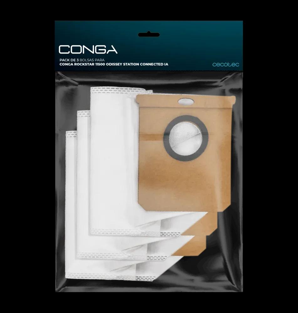 Sacos para Aspirador CECOTEC Pack 3 para Conga Rockstar 11500 Odyssey Station Connected IA (Branco) — miniatura 2