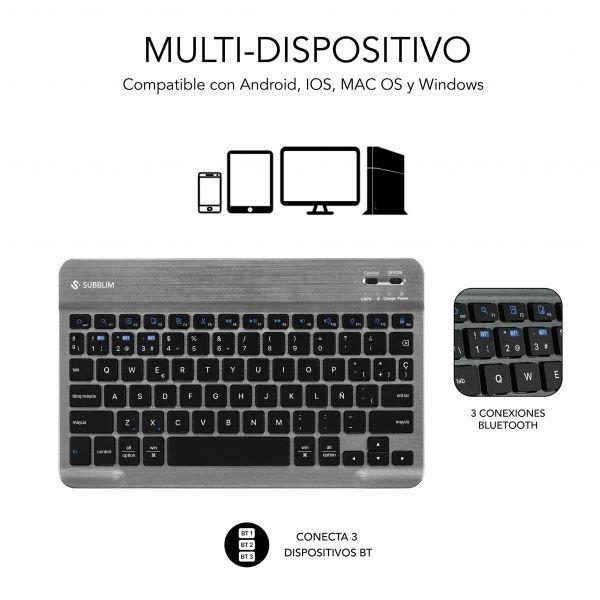 Capa com Teclado SUBBLIM KeyTab Pro BT para Samsung Galaxy Tab A11+ 11" (USB Type-C para USB Type-C - Samsung Galaxy Tab A11+ 11" - Preto) — miniatura 3