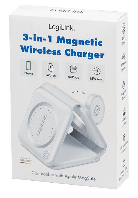 Carregador Magnético Sem Fios LOGILINK PA0344 (15 W - iPhone, Apple Watch, AirPods - Qi - Branco), miniatura 8