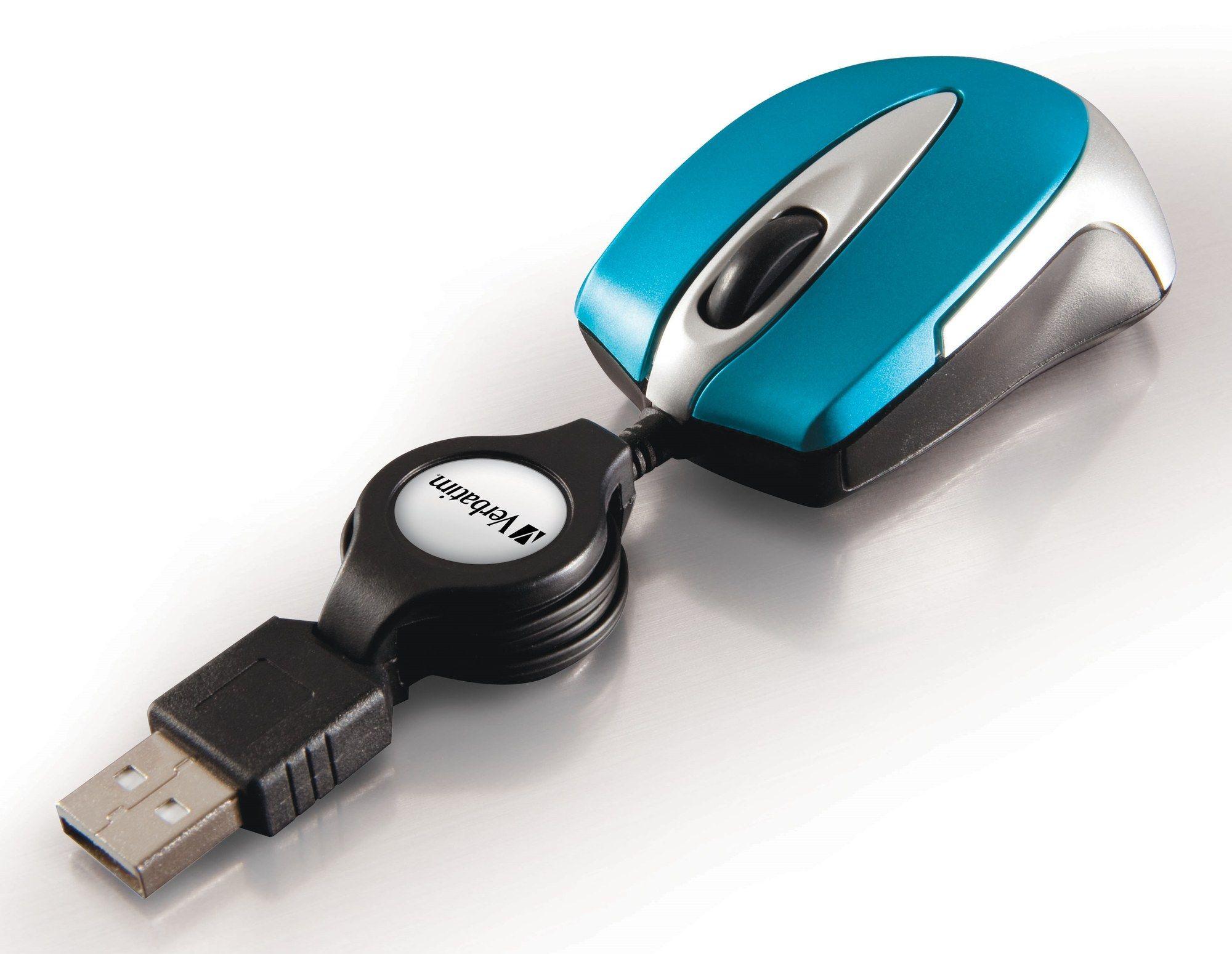 Rato VERBATIM Go Mini (Ambidestro - 1000 DPI - Ótico - Azul e Prateado) — miniatura 3