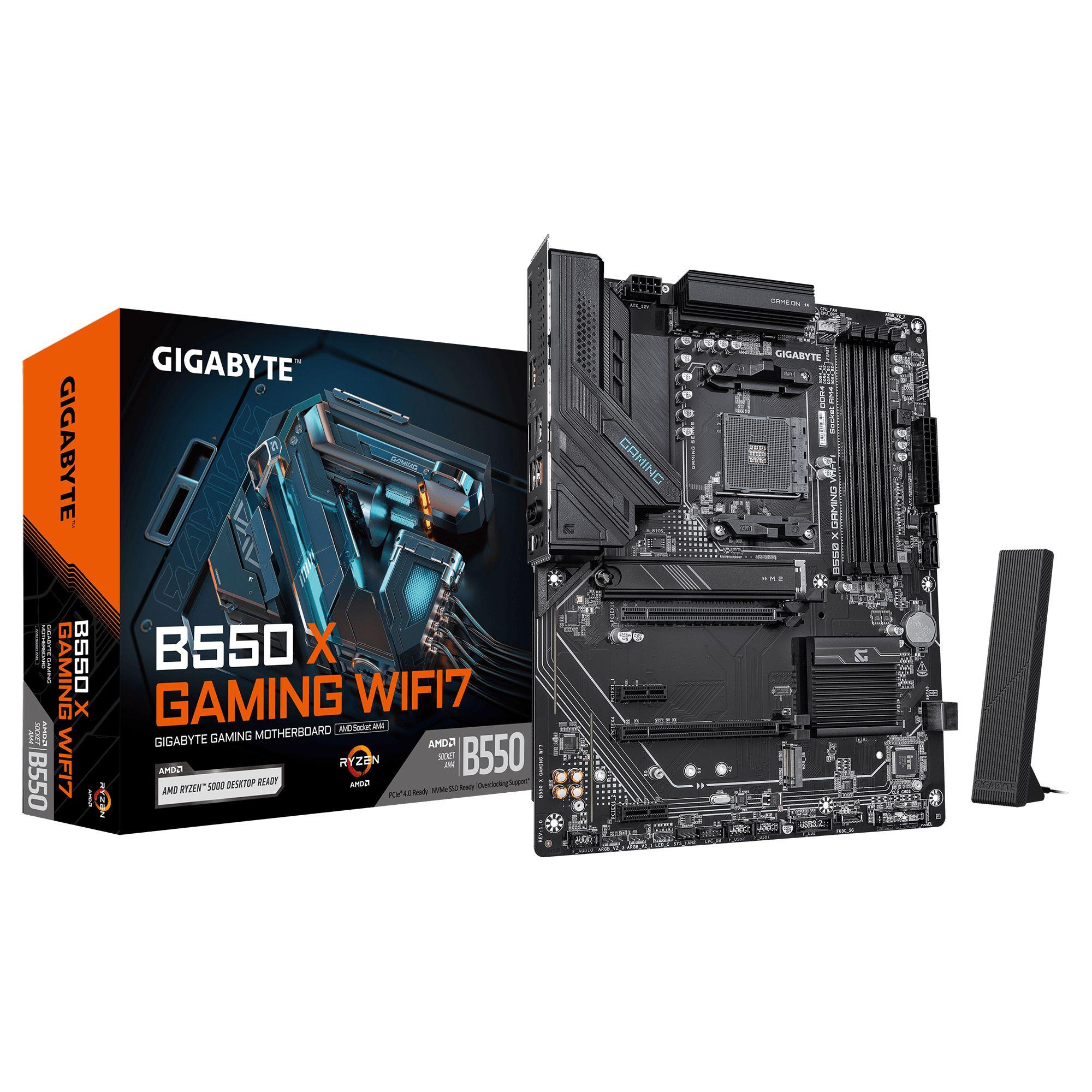 Motherboard GIGABYTE B550 X GAMING WIFI7 (AM4 - ATX - Dois canais - Castanho escuro)