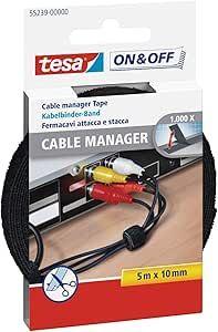 Fita de Organização de Cabos TESA ON&OFF 55239-00000-01 (Preto), miniatura 3