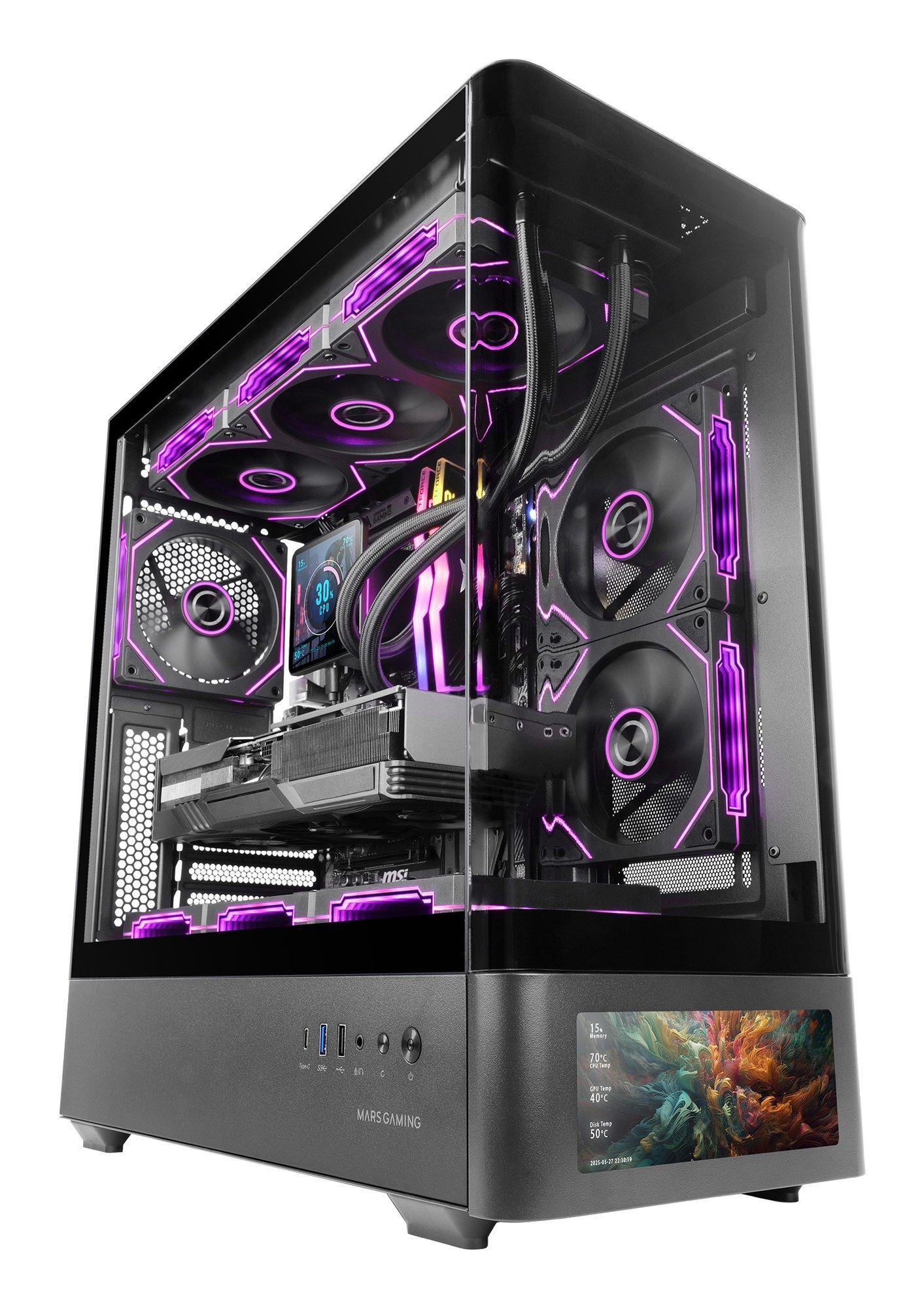 Caixa ATX MARS GAMING MC-LCDPRO (ATX, Micro ATX, Mini-ITX - Midi Tower - ATX, Mini-ITX, Micro ATX - Preto)