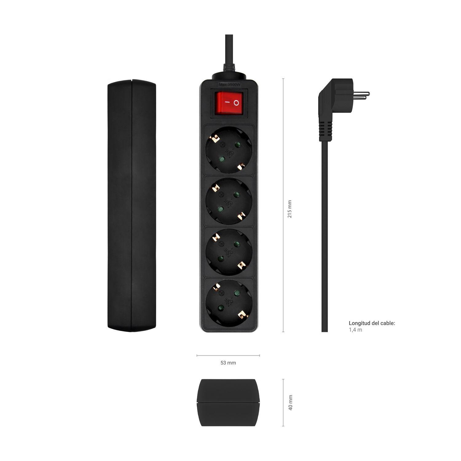 Bloco de Tomadas AISENS A154-0650 (Cobre - Preto) — miniatura 3