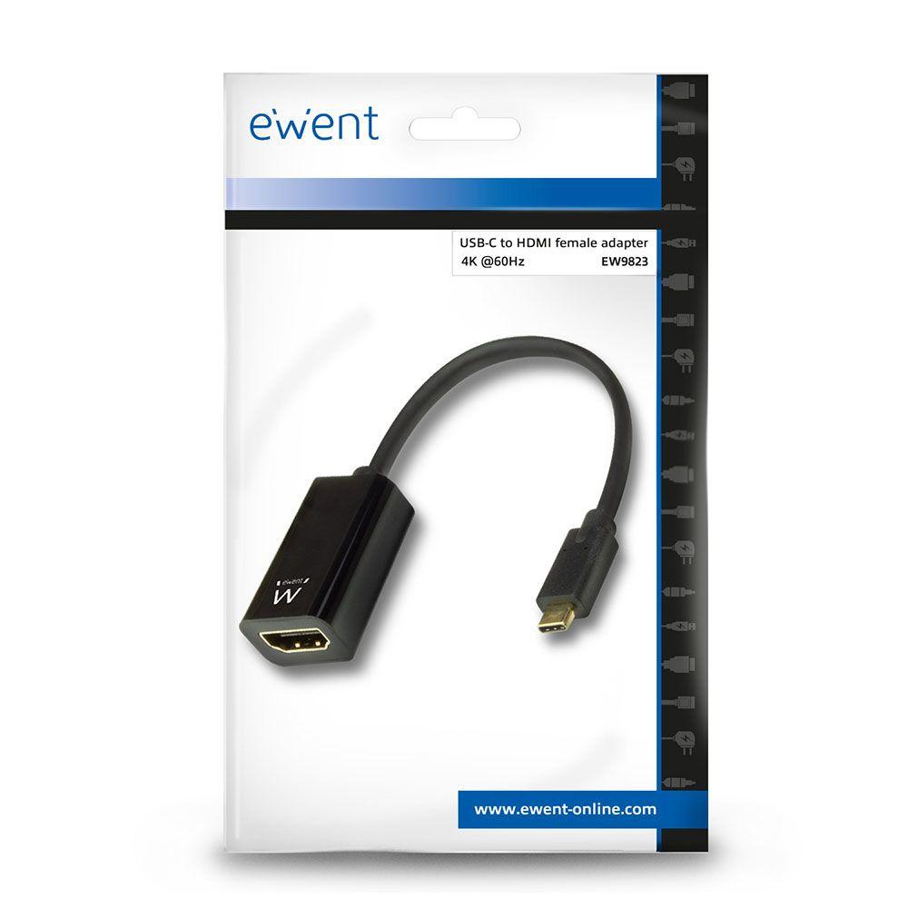 Adaptador de Vídeo EWENT EW9823 (0,15 m - HDMI Type A - USB Type-C - Preto), miniatura 3
