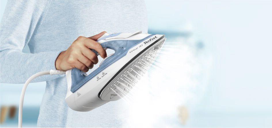 Ferro de Engomar a Vapor TEFAL FV2C41E0 (2000 W - 0,24 l - Base de cerâmica - Azul e Branco), miniatura 2