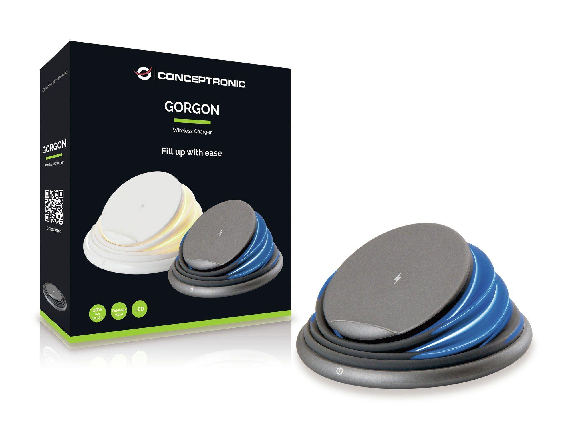 Carregador Sem Fios CONCEPTRONIC GORGON02G (USB - Cinzento) — miniatura 2
