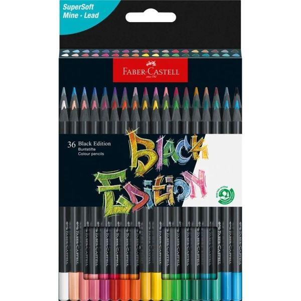 Lápis de Cor FABER-CASTELL Black Edition FC-116436 (Crianças - Preto)