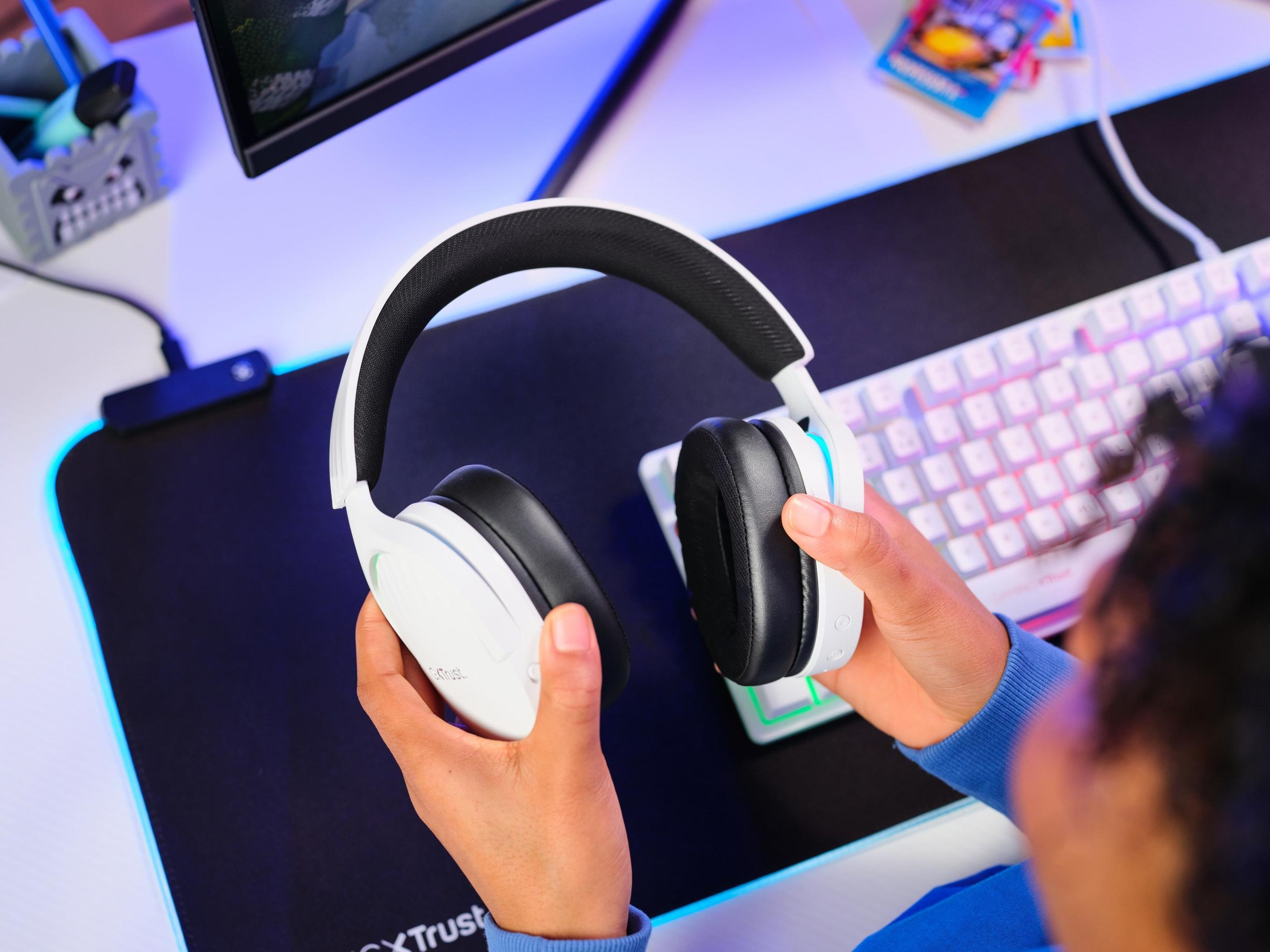 Headset Gaming TRUST GXT 491W Fayzo Wireless (Binaural - Com fios e sem fios - 5 cm - Branco), miniatura 9