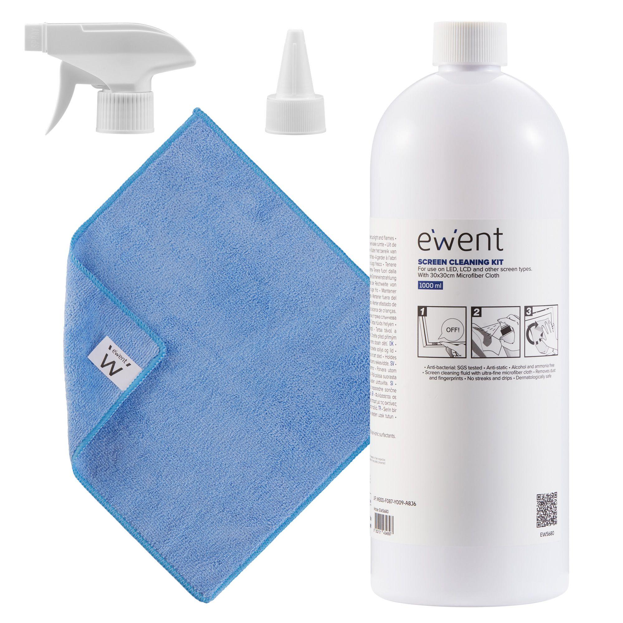 Kit de Limpeza de Ecrãs EWENT EW5680 (Azul e Branco)