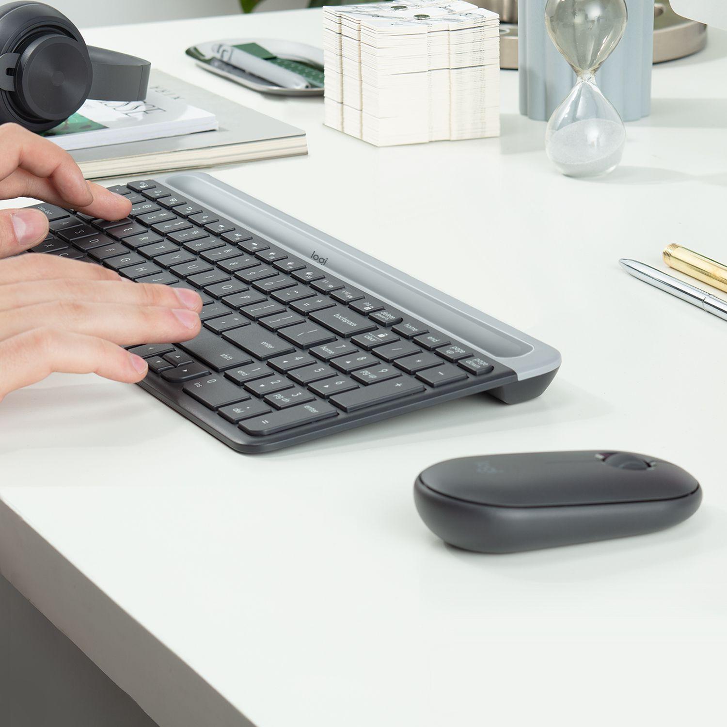 Conjunto de Teclado e Rato LOGITECH MK470 (Estados Unidos - Tamanho completo - RF Wireless - Grafite) — miniatura 3