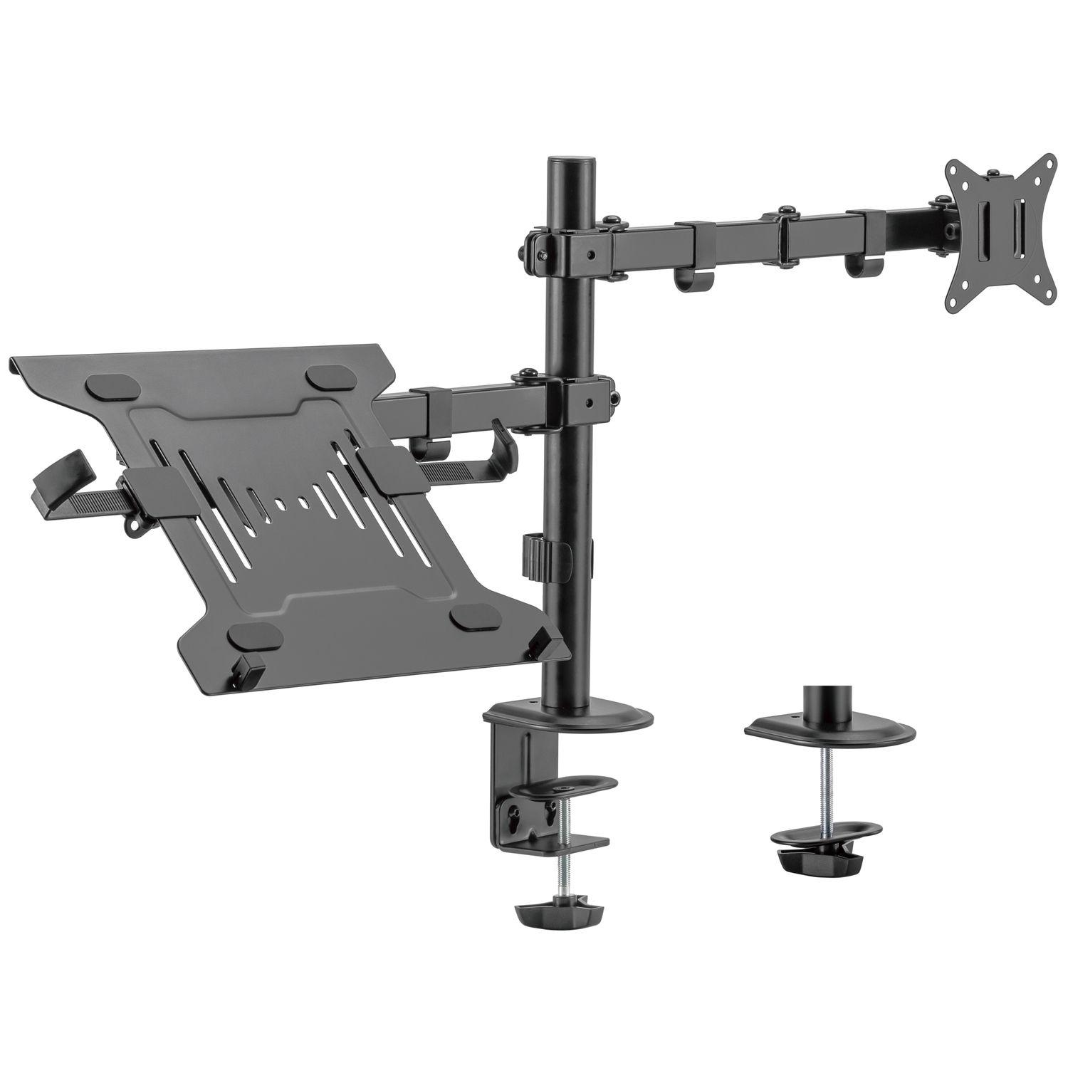 Suporte de Secretária para Monitor e Portátil EWENT EW1519 (Monitor 32" - Portátil 15,6" - Preto)