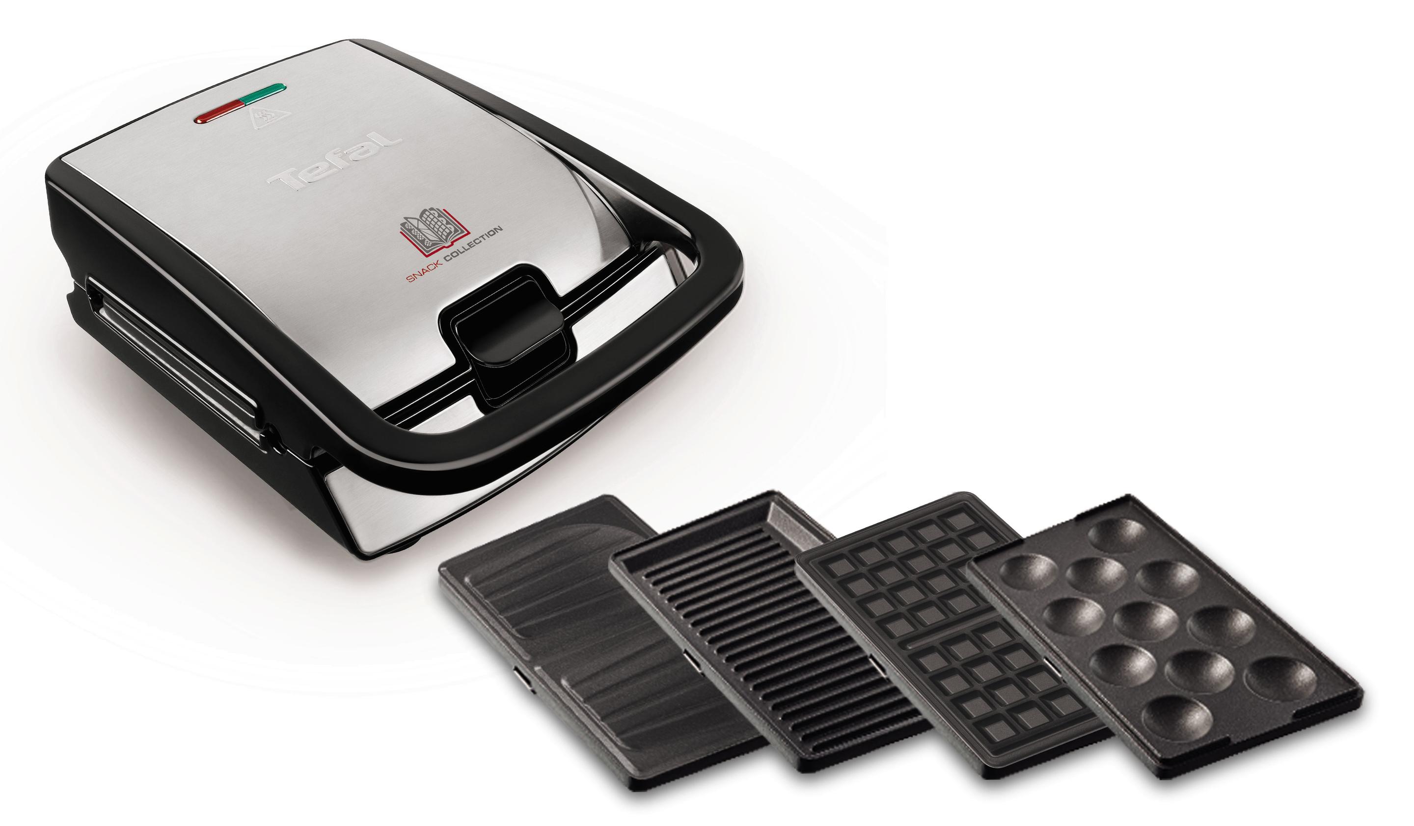 Sanduicheira TEFAL Snack Collection SW854D16 (Altura 36,1 cm - Preto/Inox)