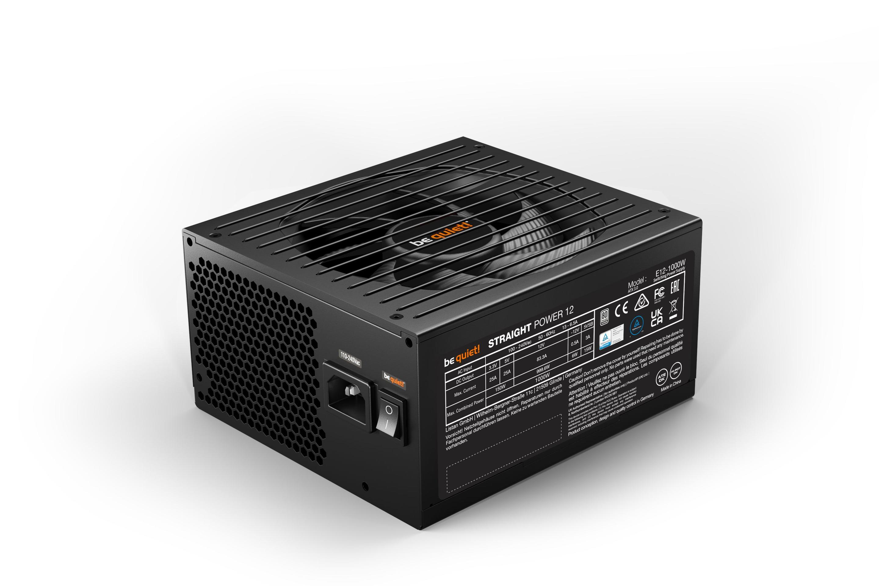 Fonte de Alimentação BE QUIET! Straight Power 12 Platinum BN338 (ATX, micro ATX, Mini-ATX - ATX - 1000 W - Preto), miniatura 3