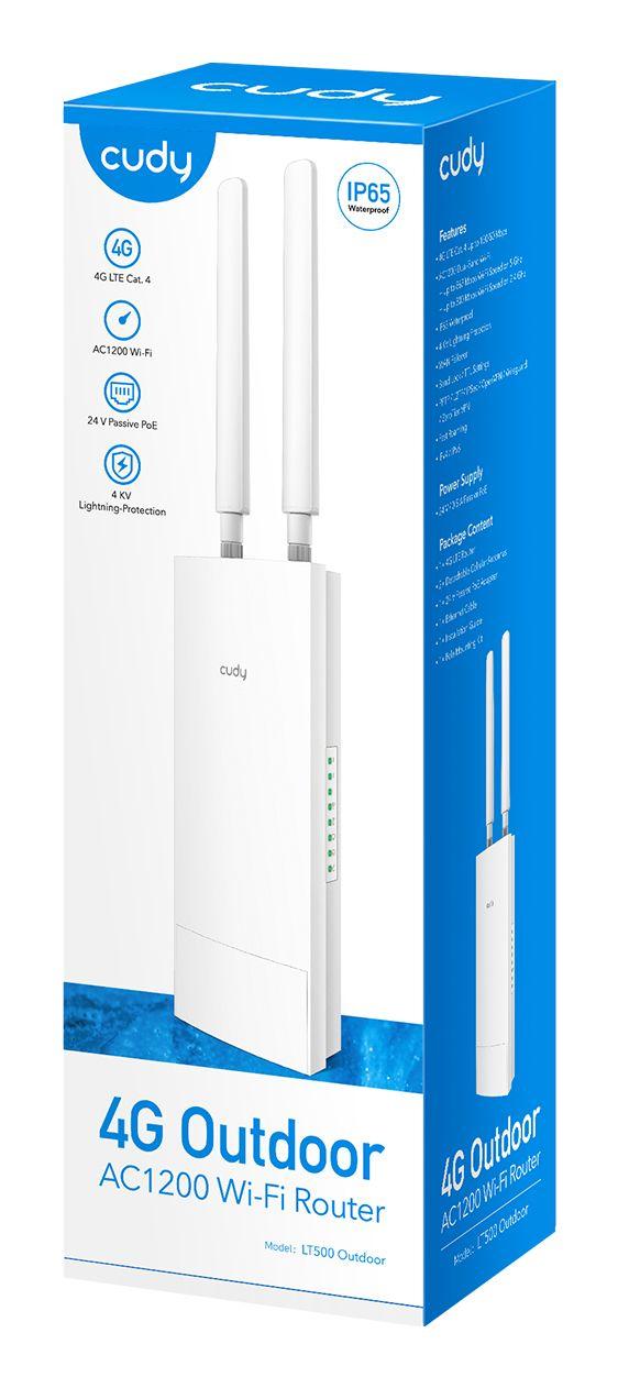 Router 4G Exterior CUDY LT500 Outdoor (Wi-Fi 5 - 867 Mbit/s - Banda dupla, 2,4 GHz e 5 GHz - Branco) — miniatura 5